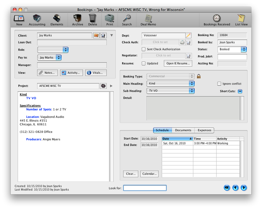 Screenshot: Accounting