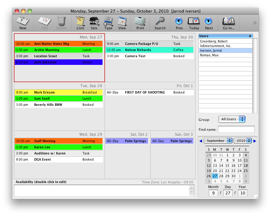Screenshot: Mac Calendar