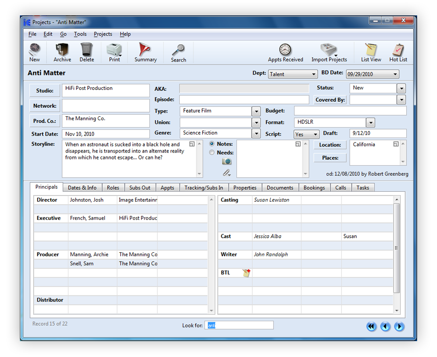 Screenshot: Windows Projects