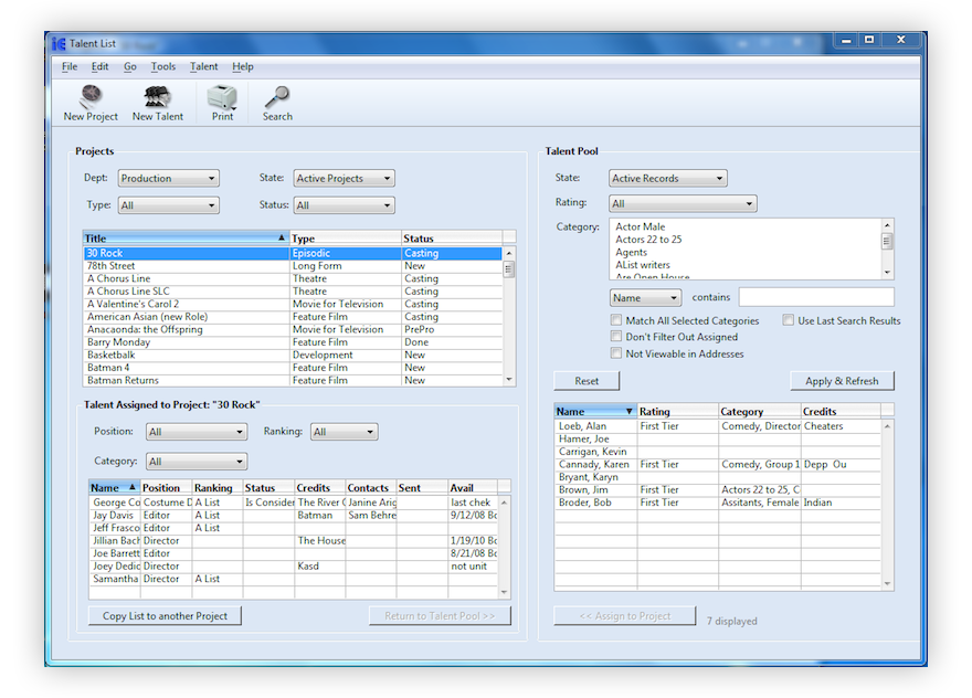 Screenshot: Windows Talent